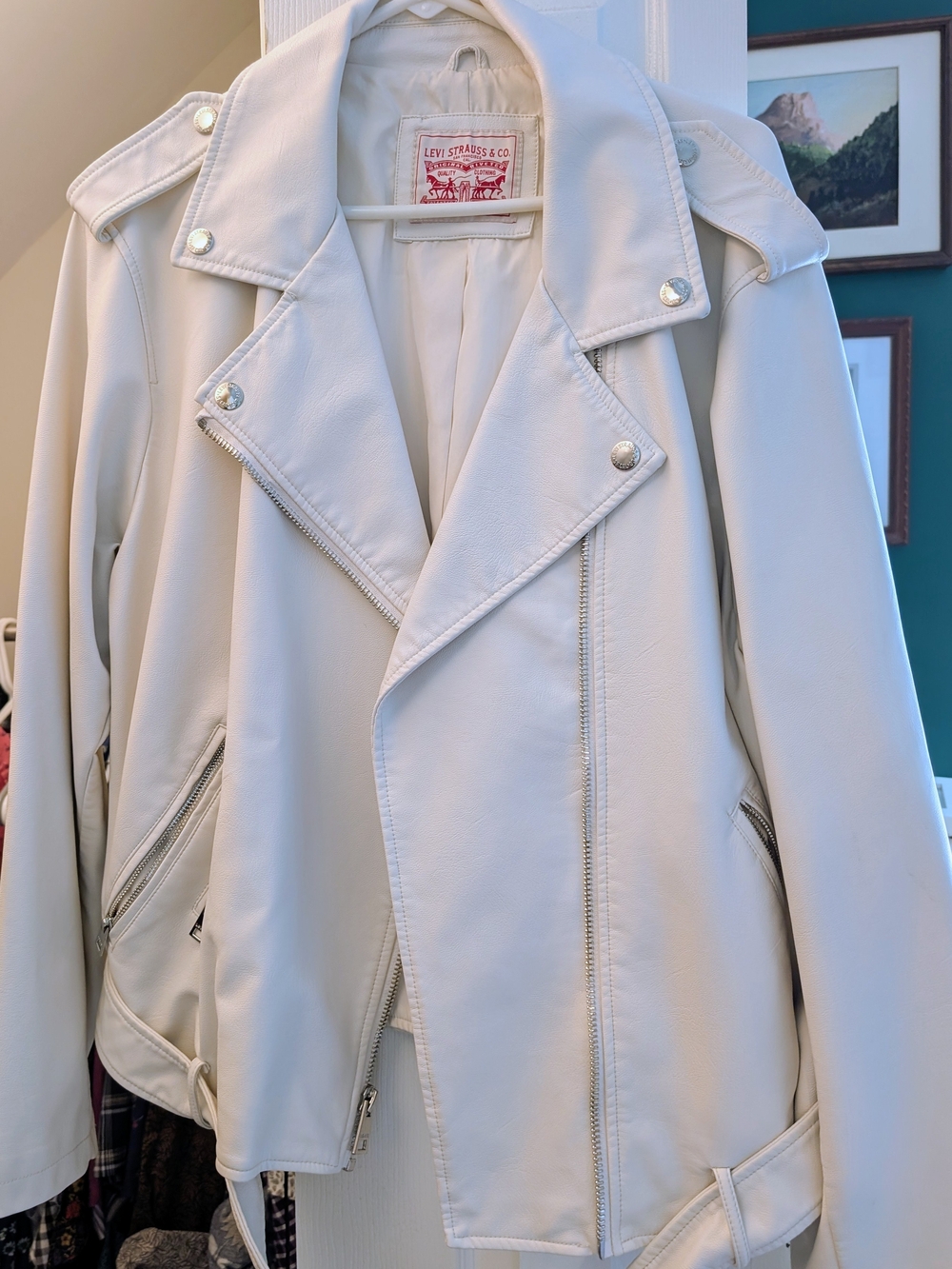 Levi's White Faux Leather Jacket - Women's